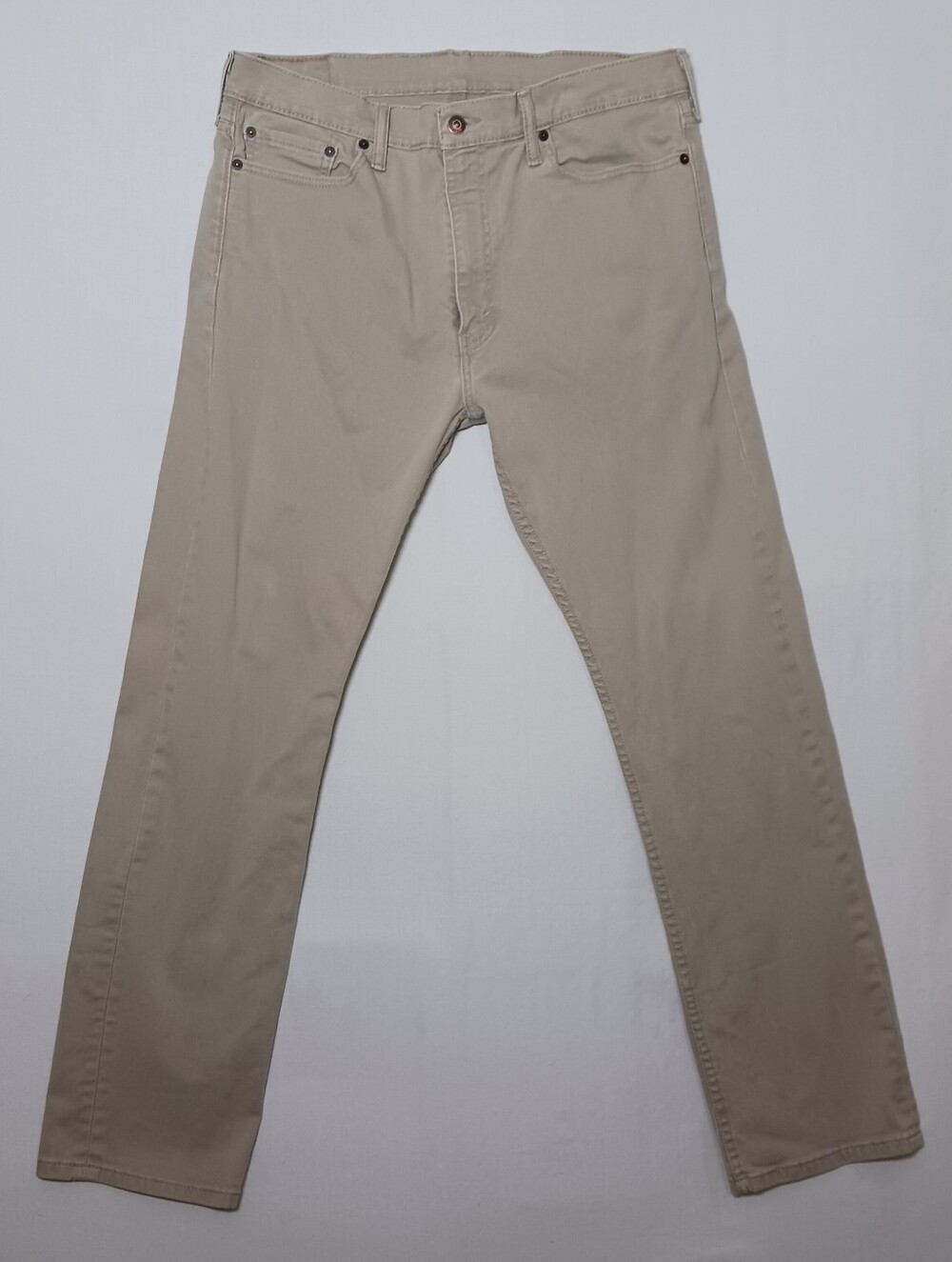 Levi's 513 Mens Slim Straight Jeans 36X32 Beige Stretch Denim